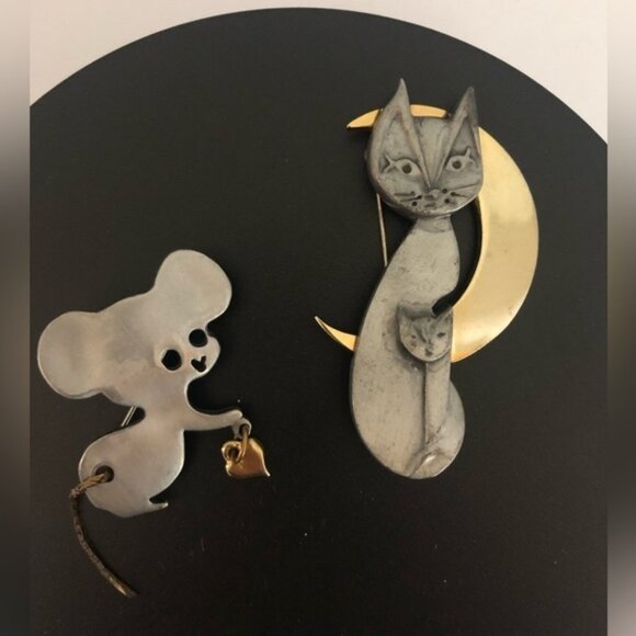 Bundle ultra craft mouse and cat brooches - Picture 4 of 7